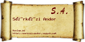 Sárközi Andor névjegykártya